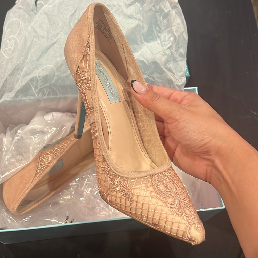 Betsey Johnson Blue Glitter Heels